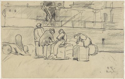 Arbetare vid kajen i Rotterdam av Adolf le Comte