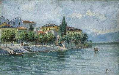 Lake Maggiore Landscape (olja på duk) av Adolfo Polaroli