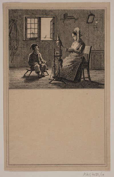 Mor och son. Nej. 18 i Chr. Winther och M. Rørbye, "25 bilder för små barn" av Johan Adolph Kittendorff
