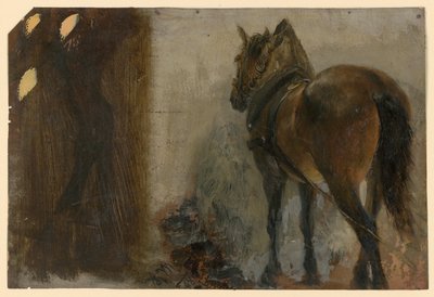 Uppspänd häst av Adolph Menzel