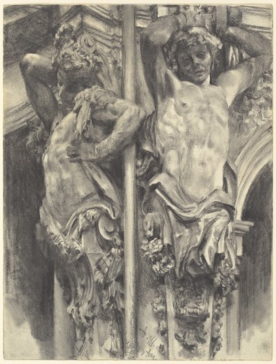 Atlaser på Wallpavillon av Dresden Zwinger av Adolph Menzel