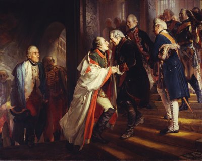 Mötet mellan Fredrik II och kejsar Josef II i Neiße år 1769 av Adolph Menzel