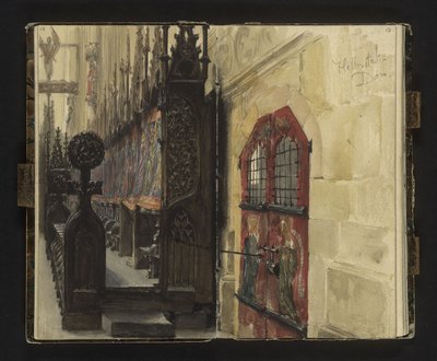 Utsikt över körstolarna i katedralen i Halberstadt av Adolph Menzel