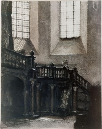 Utsikt över en barockorgelgaleri av Adolph Menzel