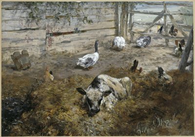 Kalven med hönor och gäss. Ur ”Barnalbumet” av Adolph Menzel