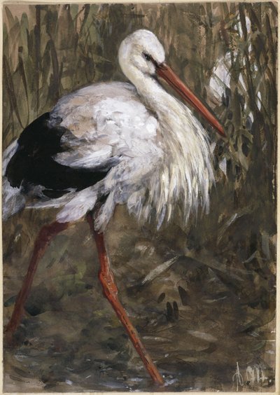 Storken i vassen. Ur ”Barnalbumet” av Adolph Menzel