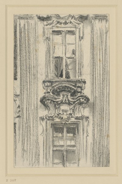 Detalj av fasaden på British Hotel i Dresden av Adolph Menzel