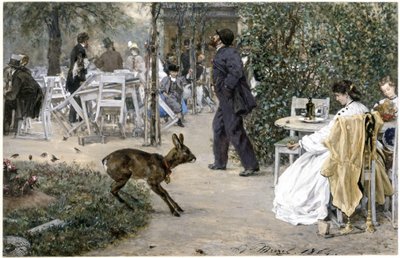 Restaurangen Moritzhof. Ur ”Barnalbumet” av Adolph Menzel