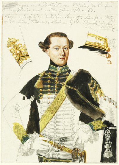 Gebhard Leberecht von Blücher. Skiss efter en målning av Adolph Menzel