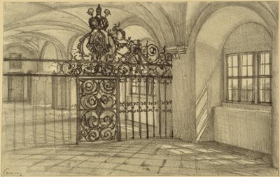 Den välvda salen i klostret i Kamenz av Adolph Menzel