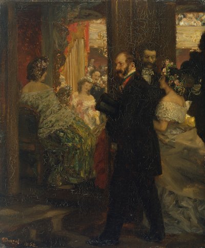 I operahuset, 1862 (olja på papper monterad på kartong) av Adolph Menzel