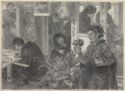En japansk konstnär i arbete av Adolph Menzel