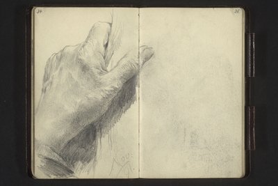 Vänster hand som rör vid ett föremål av Adolph Menzel