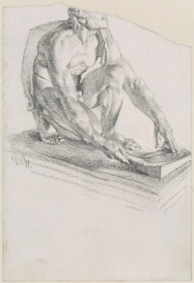 En slipande skyter (avgjutning efter originalet i Uffizierna i Florens) av Adolph Menzel