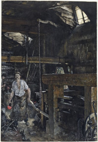 Smedja i Gastein av Adolph Menzel