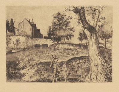 Sheep Ditch (Fårdiken) av Adolph Menzel