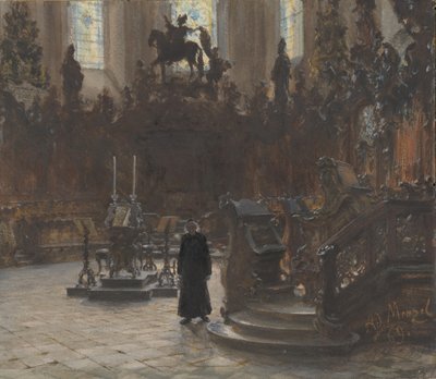 Körstallet i Mainz katedral, 1869. av Adolph Menzel