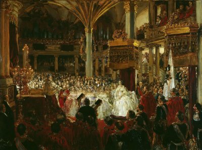 Vilhelm I:s kröning till kung av Preussen på Königsbergs slott 1861, 1861. av Adolph Menzel