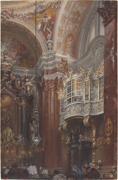 Det inre av Jacobskirche i Innsbruck av Adolph Menzel
