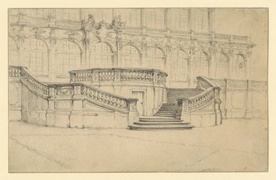 Trappuppgången till den matematisk-fysikaliska salongen i Zwinger i Dresden av Adolph Menzel