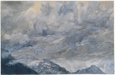 Molnig himmel över bergstopparna av Adolph Menzel