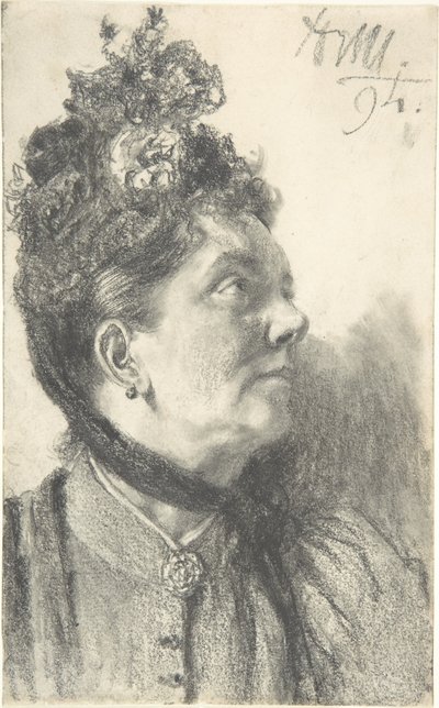 Kvinna med en hatt av krossad sammet av Adolph Menzel