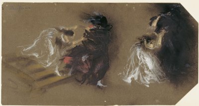 Två scener ur Mozarts ”Don Giovanni” av Adolph Menzel