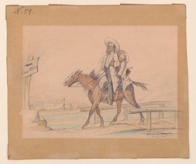 Henry Von Trebra & Louis V. Trebra anländer till Camp Morton, Indpls från sin gård i Madison, Ill. av Adolph Metzner