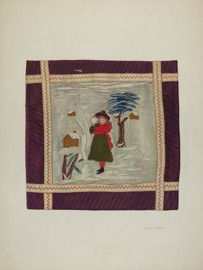 Applikation Coverlet Detail, 1941. av Adolph Opstad