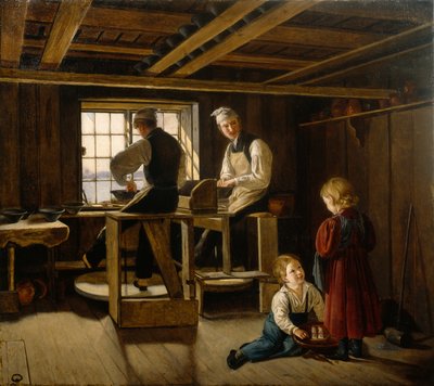 En krukmakarverkstad av Adolph Tidemand
