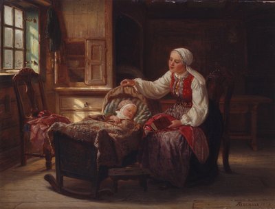 Mamma med barn av Adolph Tidemand