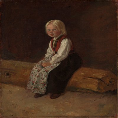 Porträtt av Sella Larsdatter Vikør av Adolph Tidemand