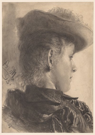 Byst av en kvinna, sedd bakifrån, 1893. av Adolph Menzel