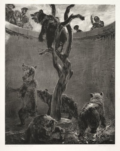 Essä om sten med borste och skrapa: Björngropen av Adolph Menzel