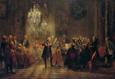 Flöjtkonsert av Frederick den store i Sanssouci av Adolph Menzel