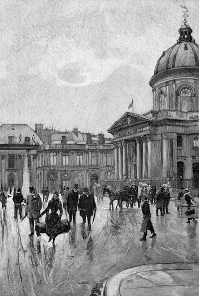 Seinebankarna och Institut de France av Adolphe (after) Giraldon