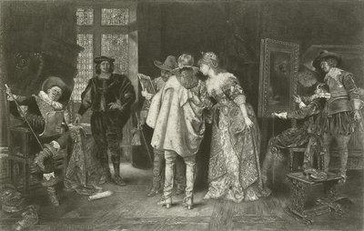 Kännare i Rembrandts ateljé (tryck) av Adolphe Alexandre Lesrel
