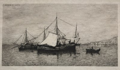 Båtar från Italiens cabotagekuster, 1874. av Adolphe Appian