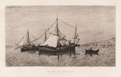 Fishing BoatCoastal Shipping Boat Italian Coast..., 1874. av Adolphe Appian