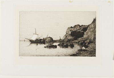 Fiske hantverk nära klipporna vid Collioure av Adolphe Appian