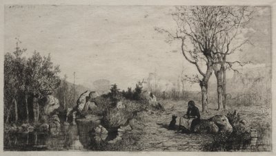 Stranden till en bäck vid Rossillon, 1867. av Adolphe Appian