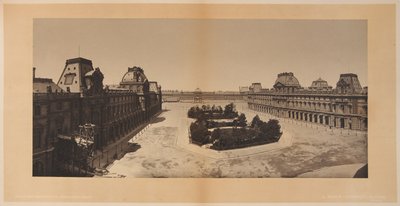 Panoramavy över Cour du Carrousel, Louvren av Adolphe Braun