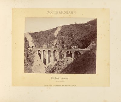 Gotthard-järnvägen: Piantorino-viadukten (efter färdigställande) av Adolphe Braun and Cie