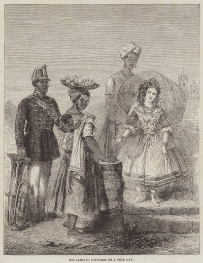 Rio Janeiro Costumes on a Fete Day  av Adolphe DHastrel