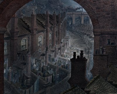 Över London med järnväg, 1872 av Adolphe Francois Pannemaker