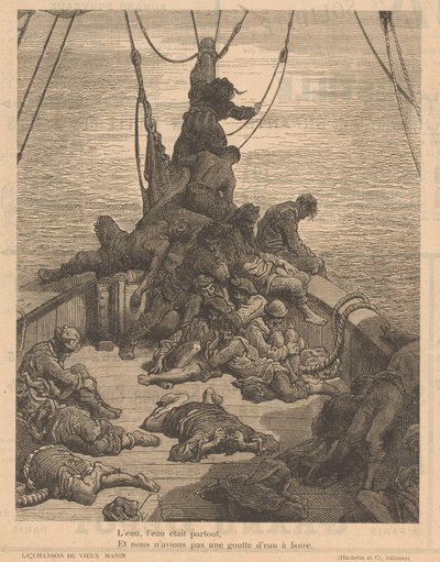 Fartyg med en lidande besättning La chanson du vieux marin (titel på objekt) av Adolphe François Pannemaker (possibly)