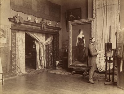 John Singer Sargent i ateljé av Adolphe Giraudon