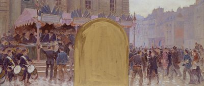 Inskrivning av volontärerna, Place du Pantheon av Adolphe Gustave Binet