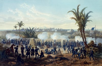 Slaget vid Veracruz, General Scotts trupper attackerar och intar staden av Adolphe Jean Baptiste Bayot