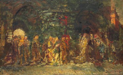 En procession, ca 1880 av Adolphe Joseph Thomas Monticelli
